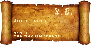 Wieser Barna névjegykártya